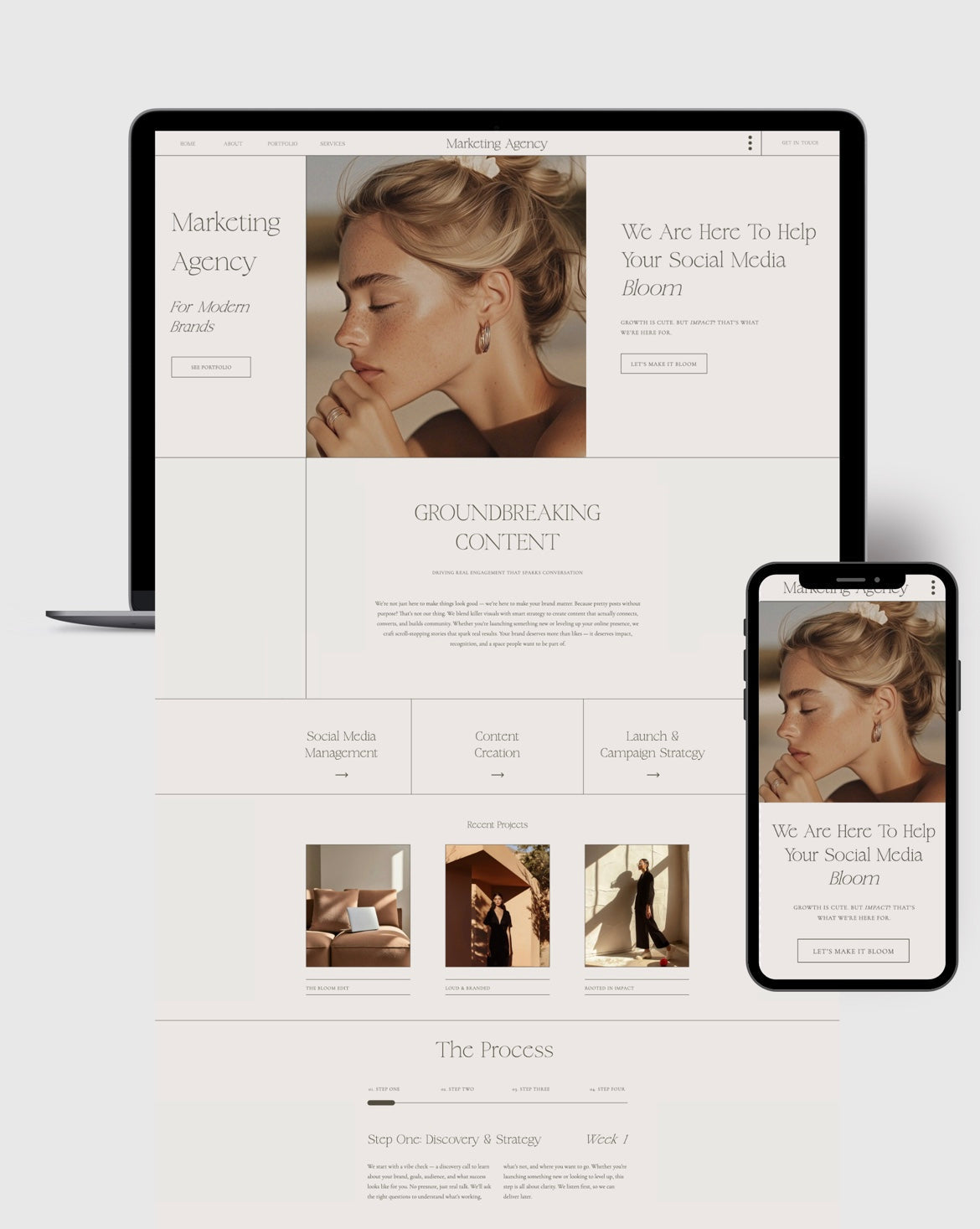 best Showit website template design for digital marketer marketing agency designers design studio minimalist editorial
