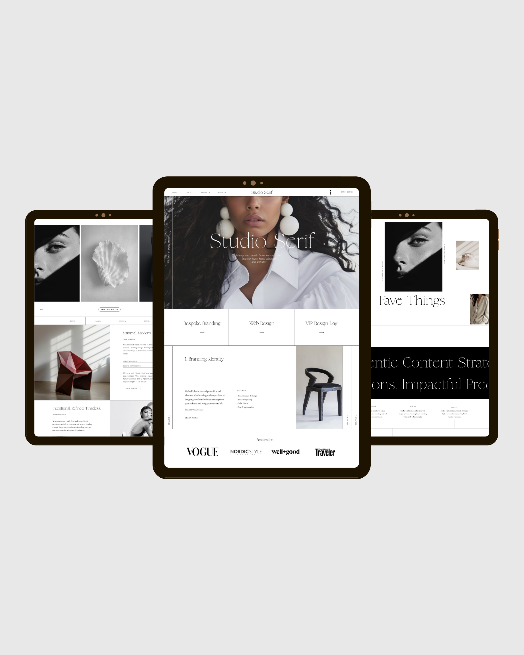 Creative agency website design template showit graphic design studio homepage layout inspiration ideas modern sleek editorial