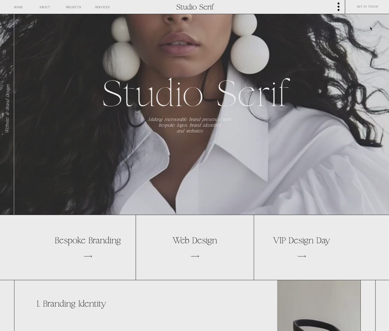 Creative agency website design template showit graphic design studio homepage layout inspiration ideas video