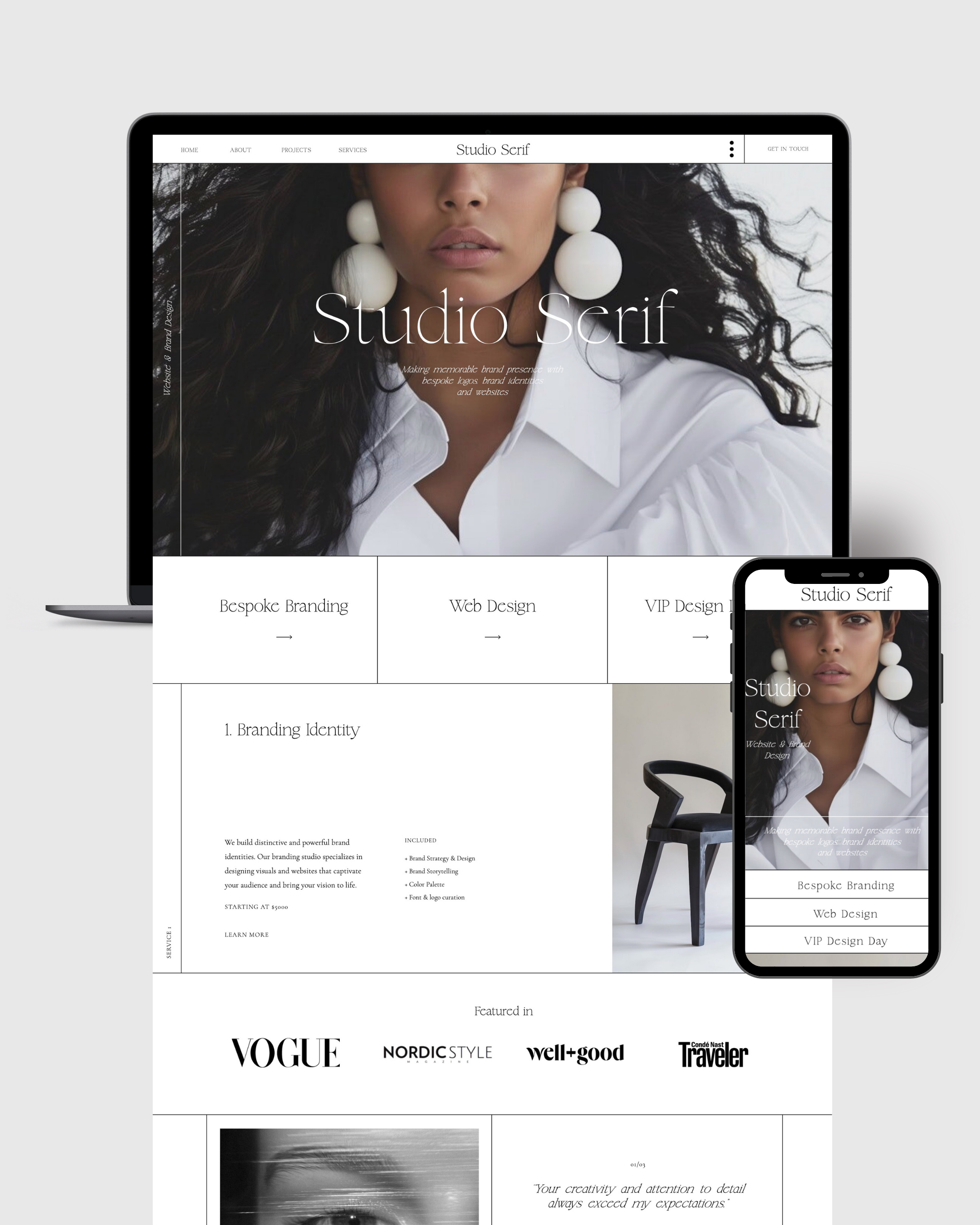 Creative agency website design template showit graphic design studio homepage layout inspiration ideas