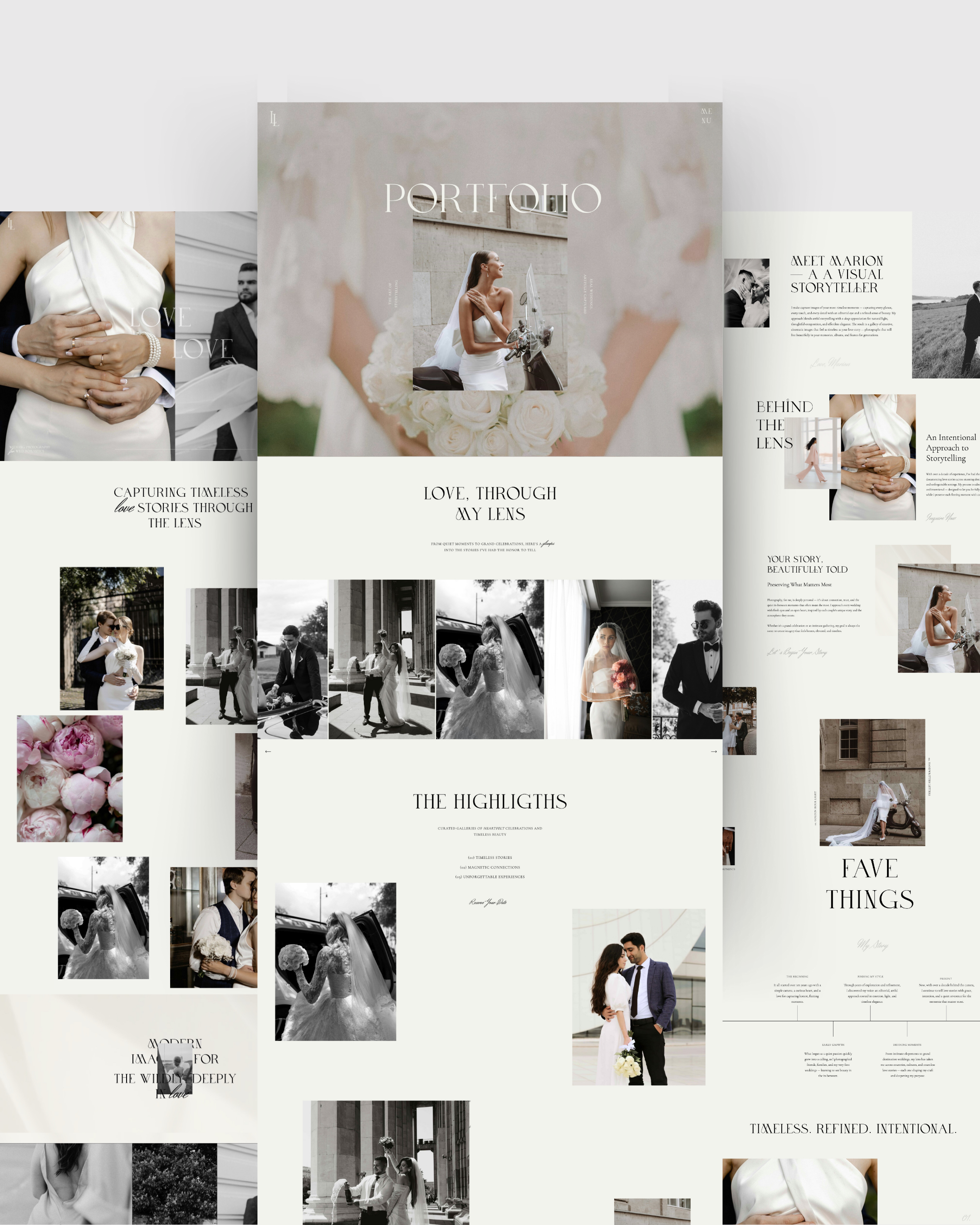 Elegant Showit website templates for photographers with a stunning portfolio layout, about us page, blog and online couse. Showit wedding photography templates